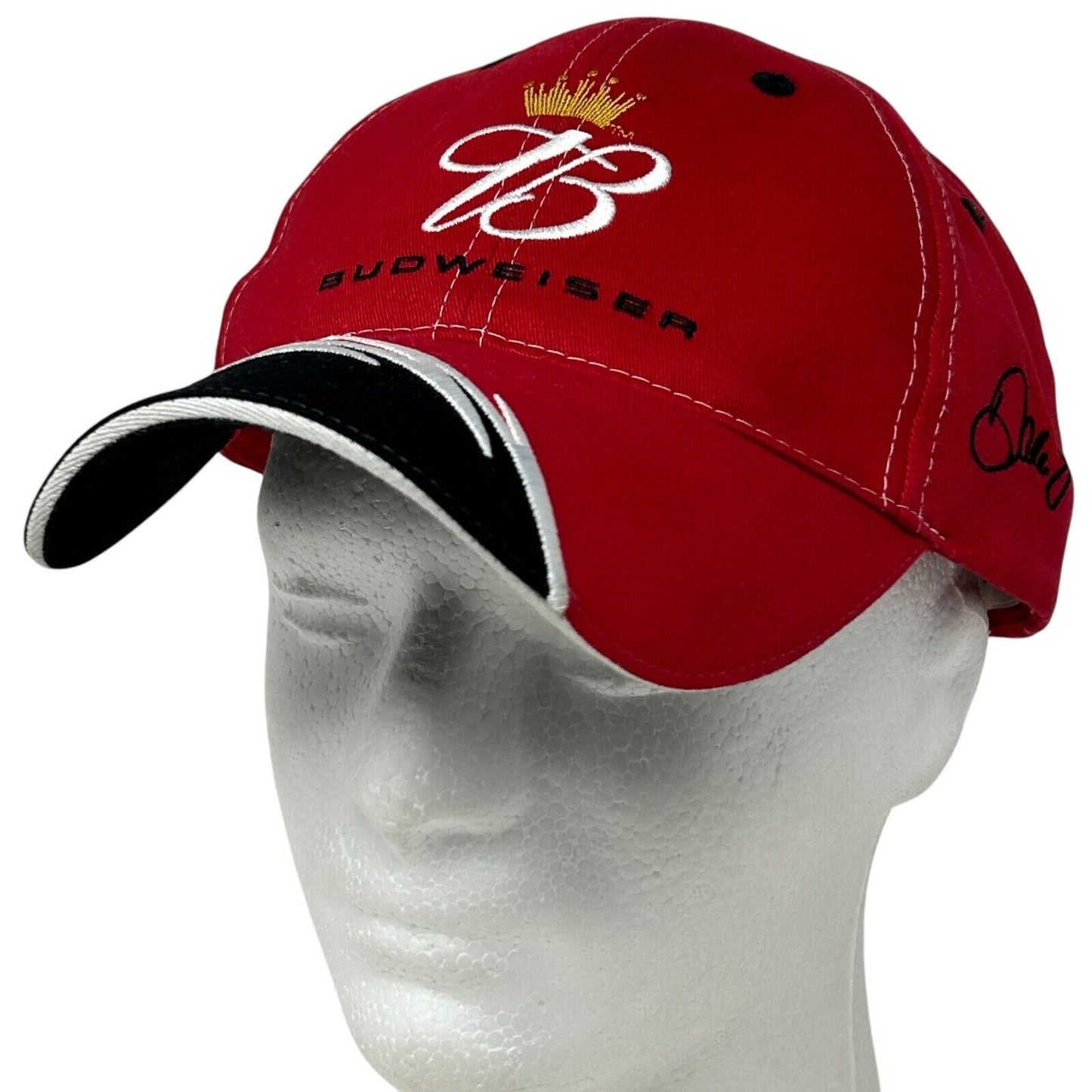 Budweiser Dale Earnhardt Jr Baseball Hat Cap NASCAR Motorsports 6 Panel Red