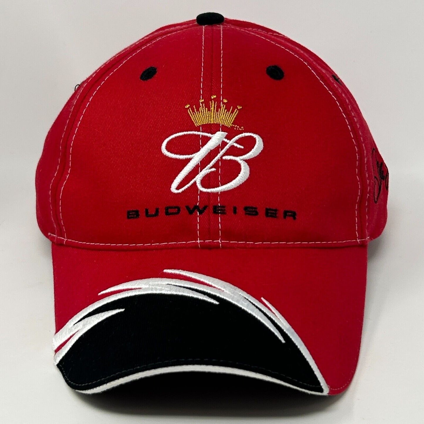 Budweiser Dale Earnhardt Jr Baseball Hat Cap NASCAR Motorsports 6 Panel Red