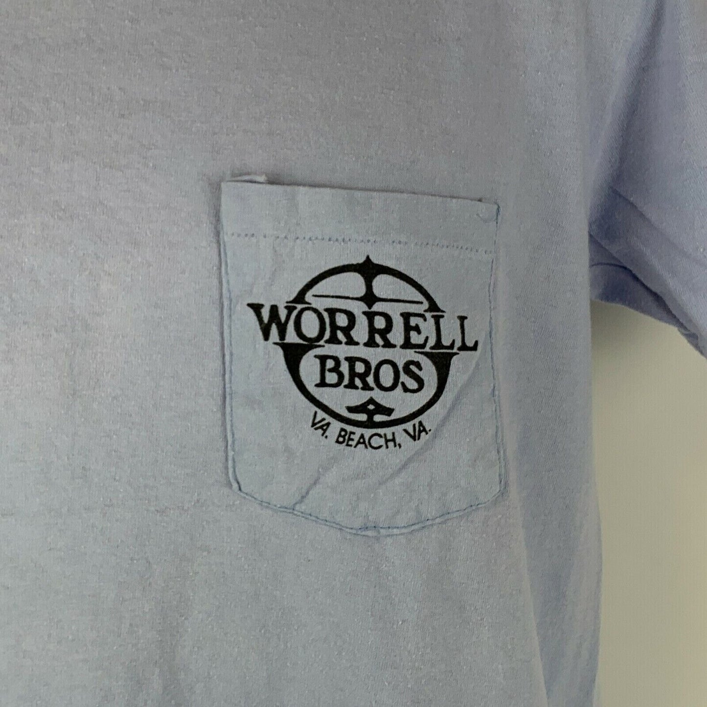 Vintage Worrell Bros Sex At The Beach T Shirt Mens Large Virginia 90s Blue