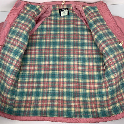 Vintage Woolrich Barn Field Chore Coat Womens Large Pink 80s Wool Lined USA Made