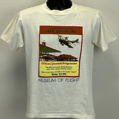 Vintage Museum of Flight Air Display T Shirt Mens Small Aviation Airplane White