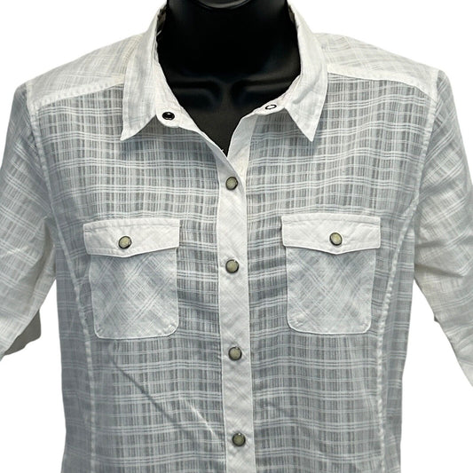 Patagonia Pearl Snap Button Front Drift Shirt Womens 4 Plaid 53310 White