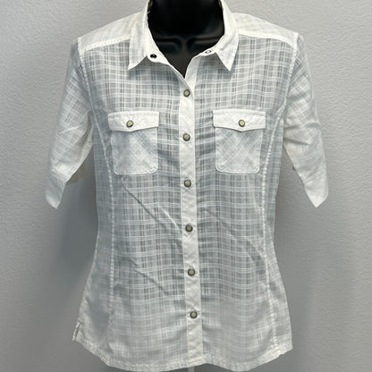 Patagonia Pearl Snap Button Front Drift Shirt Womens 4 Plaid 53310 White