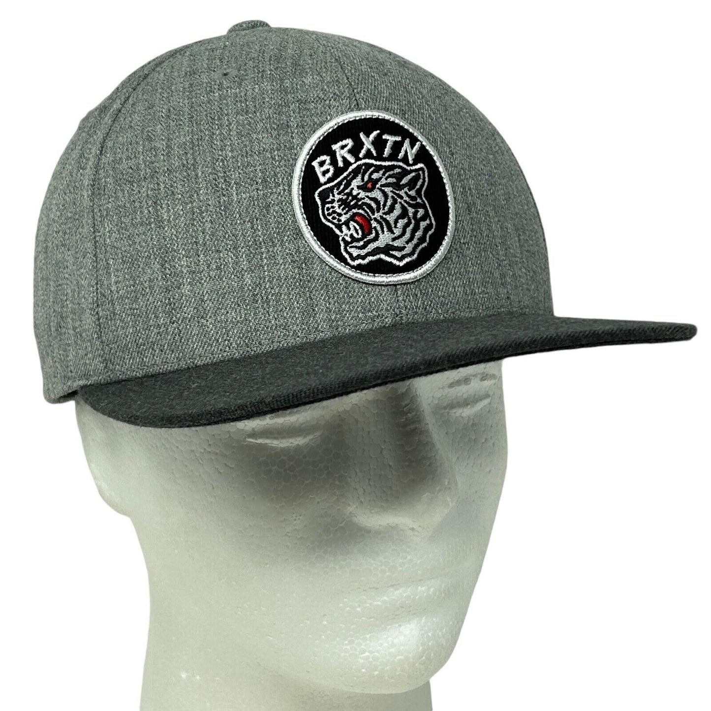 Gorra de béisbol con diseño de tigre blanco de Brixton, gorra de skate BRXTN, gorra de skate con cierre trasero, color gris