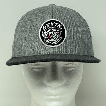 Gorra de béisbol con diseño de tigre blanco de Brixton, gorra de skate BRXTN, gorra de skate con cierre trasero, color gris