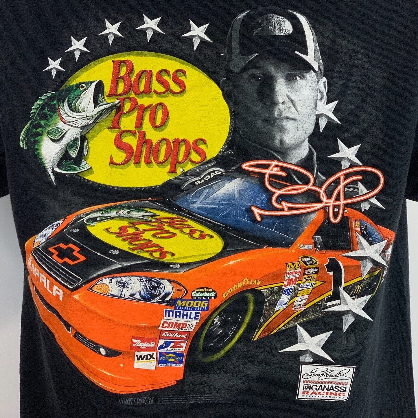 Jamie McMurray Bass Pro Shops T Shirt Mens Medium NASCAR Motorsports Tee Black