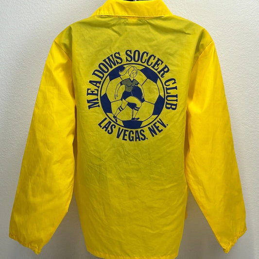 Chaqueta unisex del club de fútbol Meadows de la época, talla mediana, años 70 y 80, Las Vegas, para mujer, color amarillo