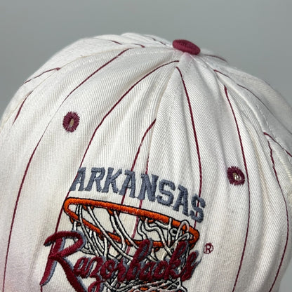Vintage 90s Arkansas Razorbacks Basketball Hat Baseball Cap White Hogs Snapback