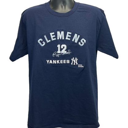 Camiseta vintage de los New York Yankees Roger Clemens de los años 90 con bordado grande para hombre en azul