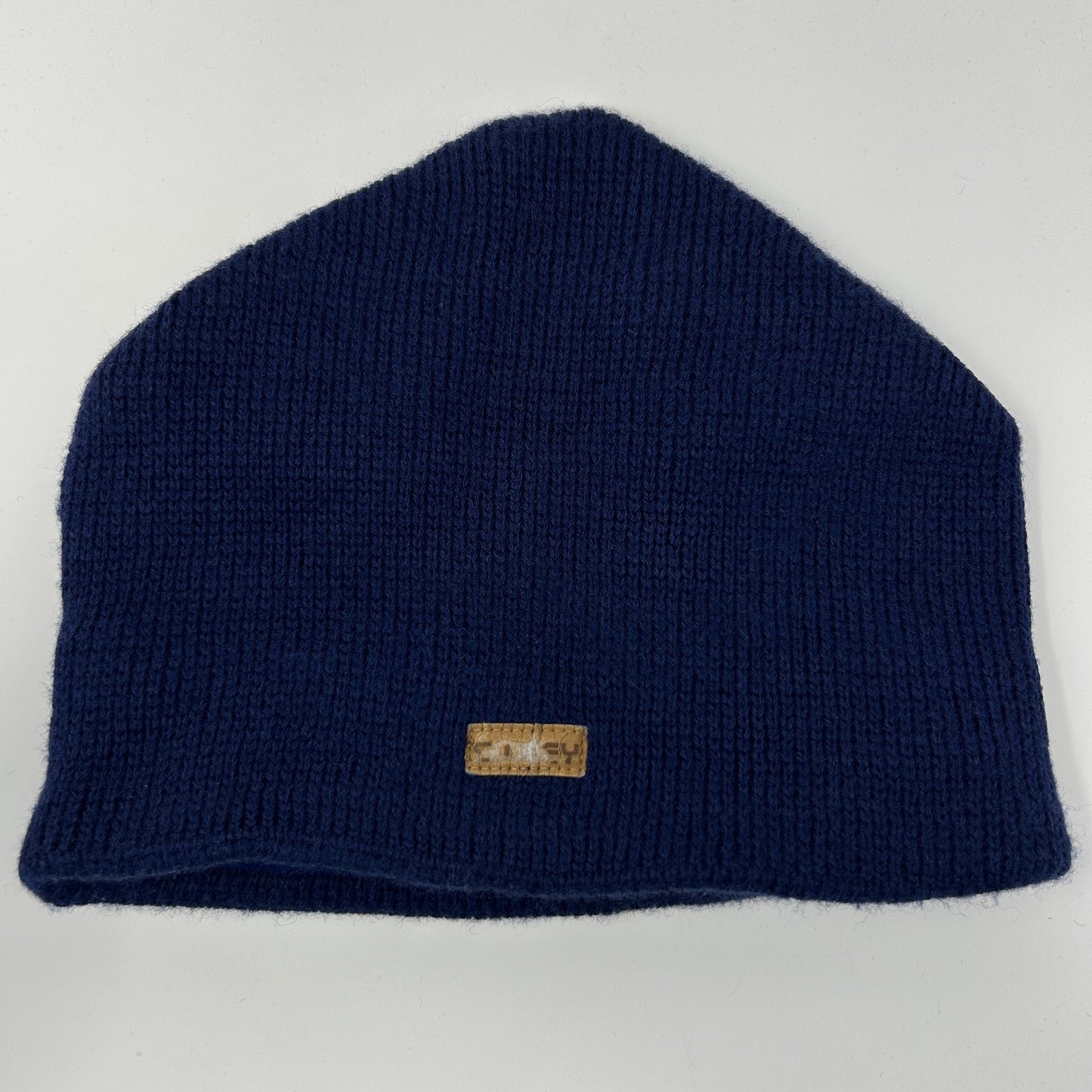 Vintage Smiley Brand Wool Beanie Winter Hat Toque Ski Snowboarder USA Made Blue