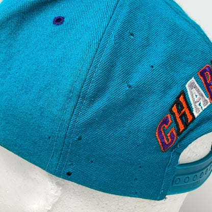 Vintage 90s Charlotte Hornets Hat Baseball Cap Wool NBA Basketball Snapback Blue