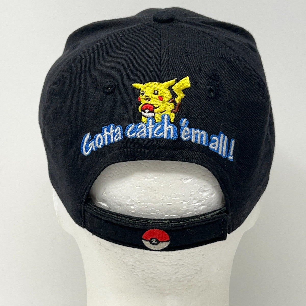 Vintage Pokemon Gengar Pikachu Nintendo Black Strapback Baseball Hat Cap Anime