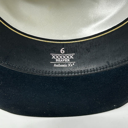 Resistol 6X Beaver Cowboy Hat Western CSCOLE 4 Inch Brim Long Oval Black 7 1/4