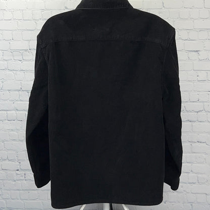 Calvin Klein Jeans Corduroy Shirt Black Button Up Long Sleeve Mens XXL 2XL
