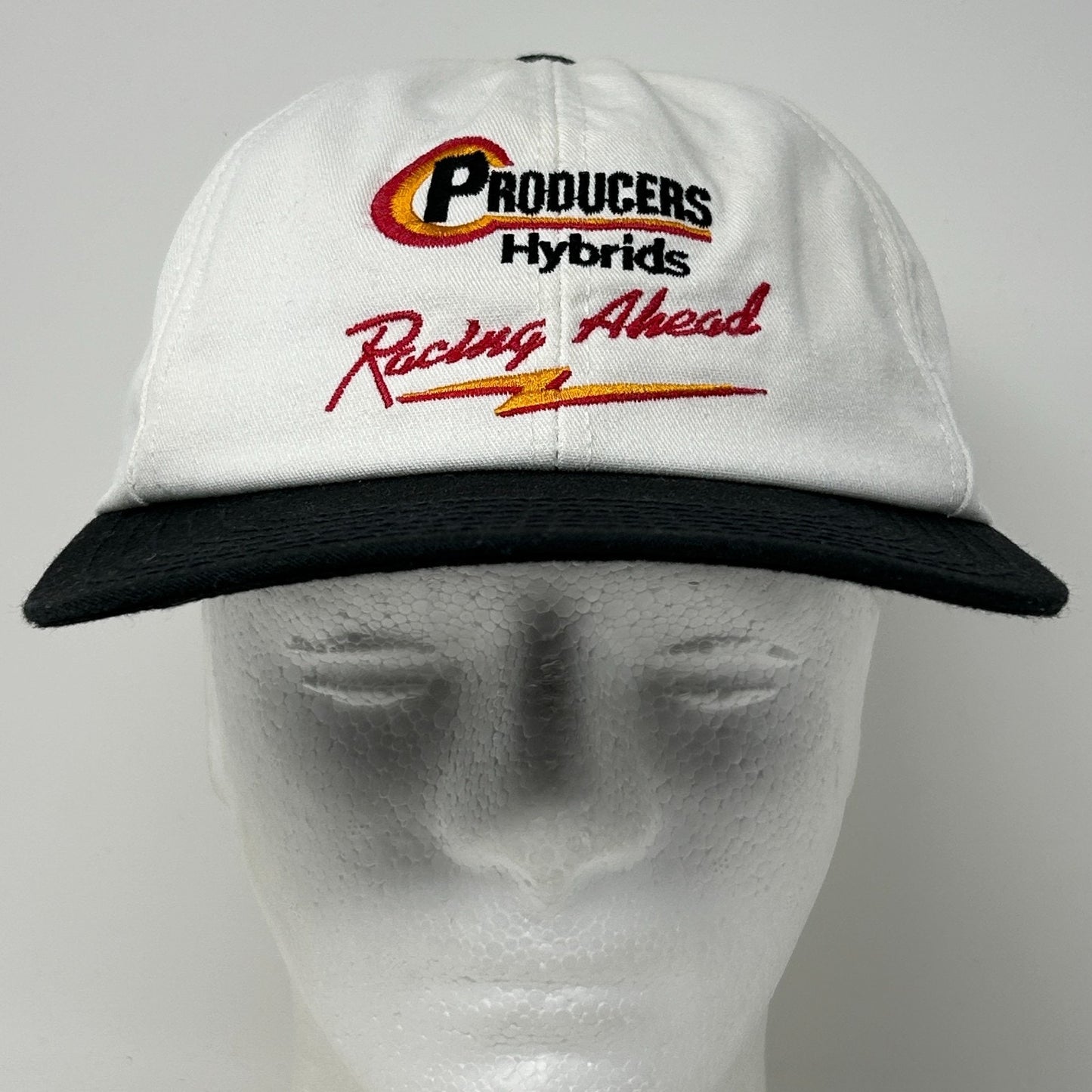 Vintage 90s Producers Hybrids Hat Baseball Cap Seeds Agriculture Snapback White
