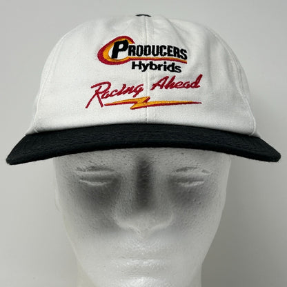 Vintage 90s Producers Hybrids Hat Baseball Cap Seeds Agriculture Snapback White