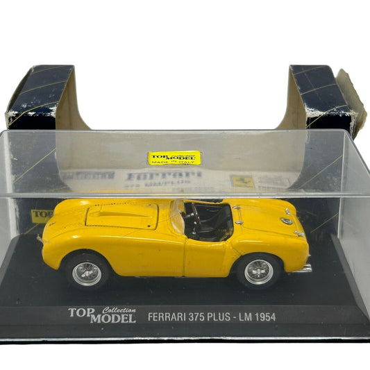 1954 Ferrari 375 Plus Le Mans Top Model Diecast Car Yellow Made In Italy 1/43