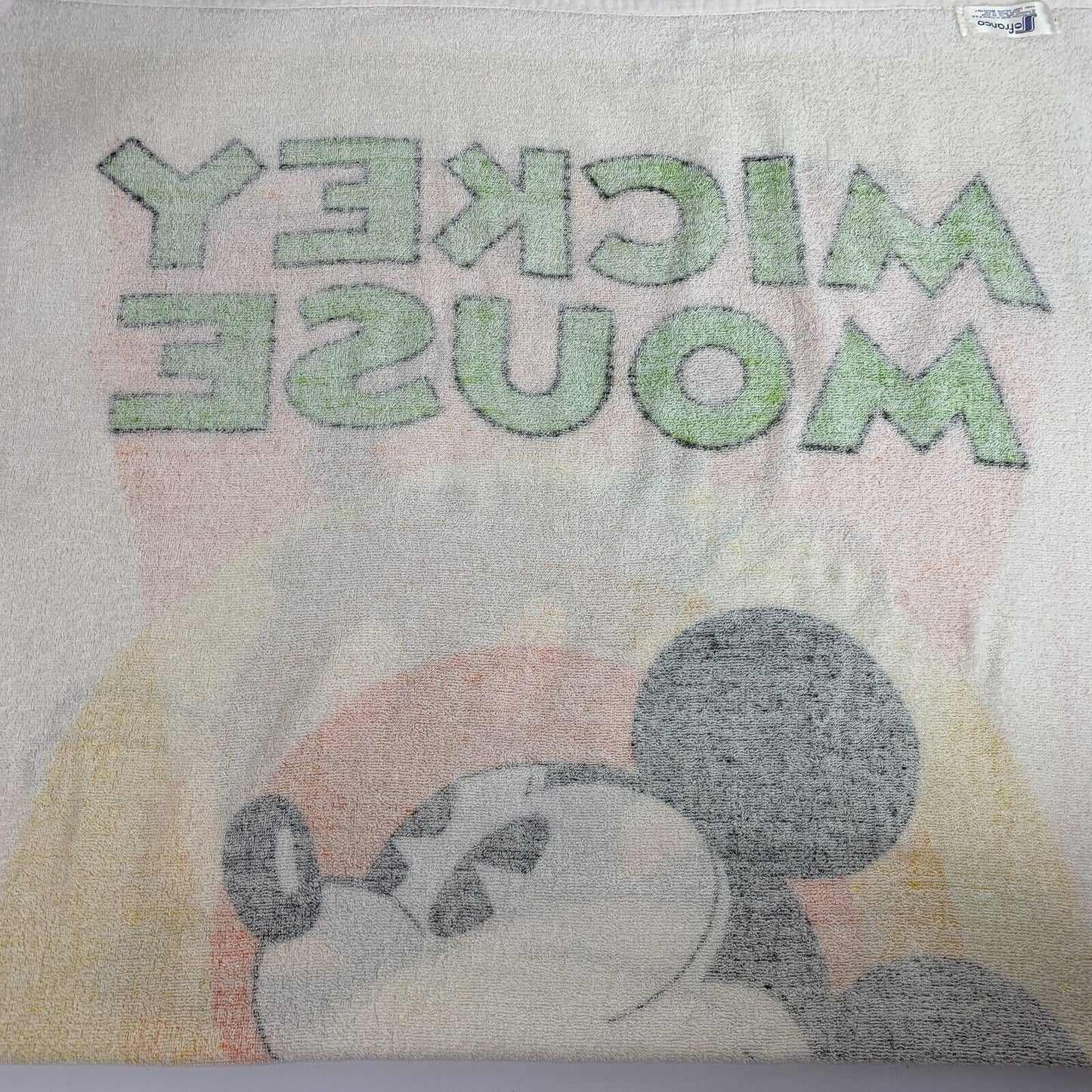 Vintage Mickey Mouse Beach Towel 80s 90s Walt Disney Disneyland Franco