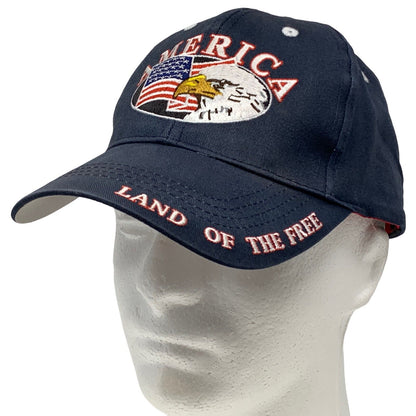 America Land Of The Free Patriotic Strapback Hat USA Flag July 4th Baseball Cap