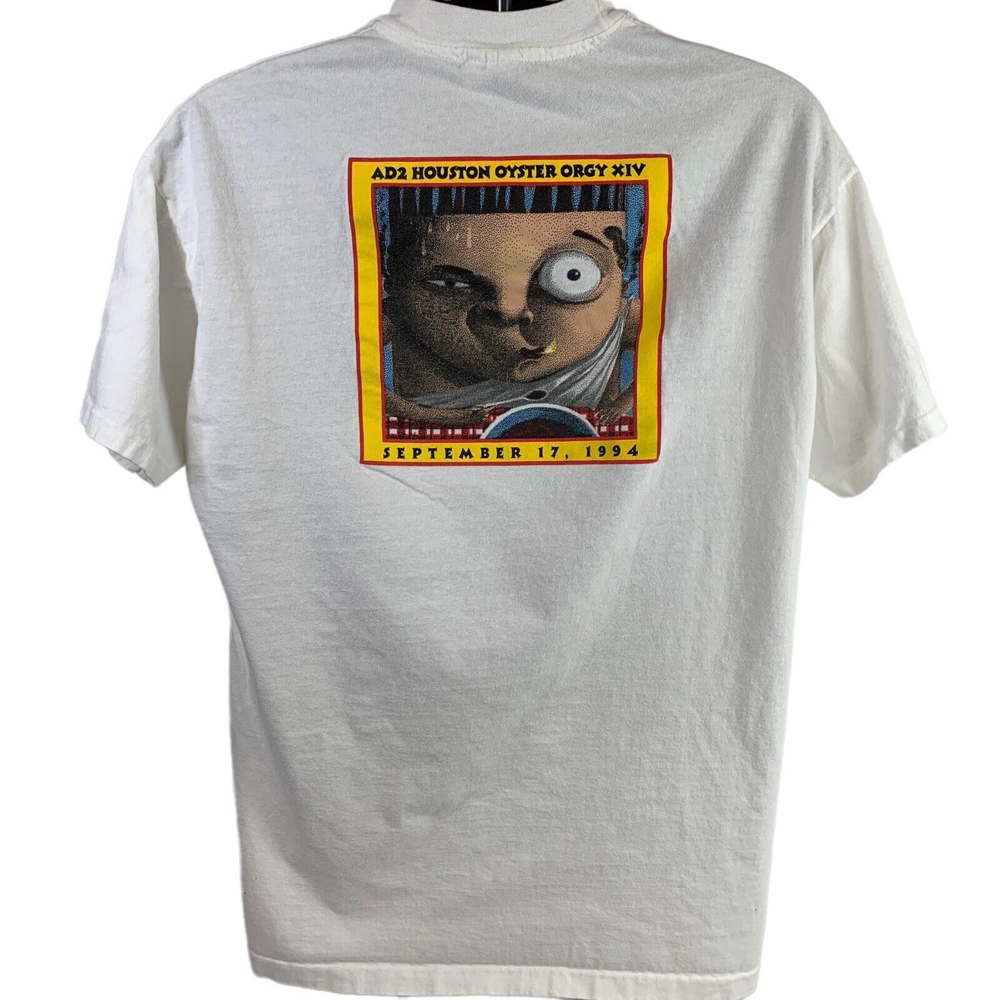 AD2 Houston Oyster Orgy Vintage 90s Camiseta 1994 Texas Ad 2 Hecho en EE.UU. Camiseta XL
