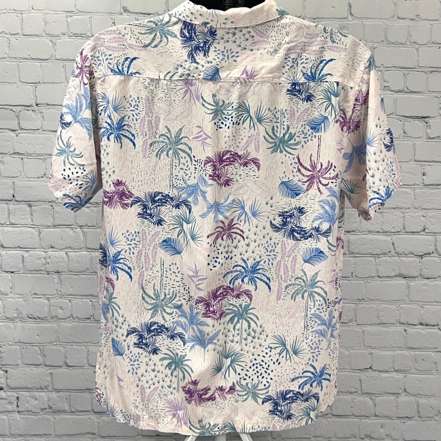 Good Vibes Hawaiian Camp Shirt Mens L Large White Drill Clothing Co Button Front