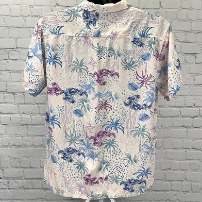 Good Vibes Hawaiian Camp Shirt Mens L Large White Drill Clothing Co Button Front