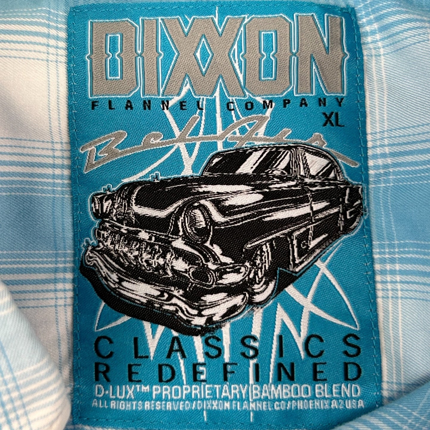 Dixxon Flannel Co Bel Air Pearl Snap Button Front Shirt SS Plaid Blue XL X-Large