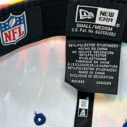 New England Patriots Tie Dye New Era Hat Rainbow 39Thirty Baseball Cap Size S/M