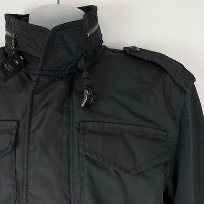 Ralph Lauren Black Label Cafe Racer Chaqueta cortavientos capucha oculta con capucha mediana