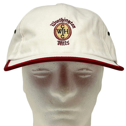 Worthington Hills Country Club Hat Vintage 90s Columbus Ohio White Baseball Cap