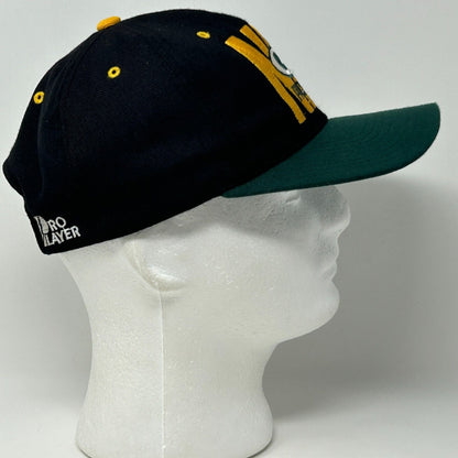 Gorra de béisbol vintage de los Green Bay Packers, negra, años 90, snapback, jugador profesional de la NFL