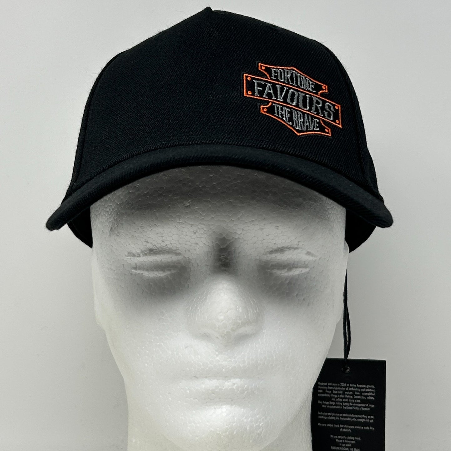 Headrush Brand Fortune Favors the Brave Hat Baseball Cap MMA Snapback Black - Neon Vintage