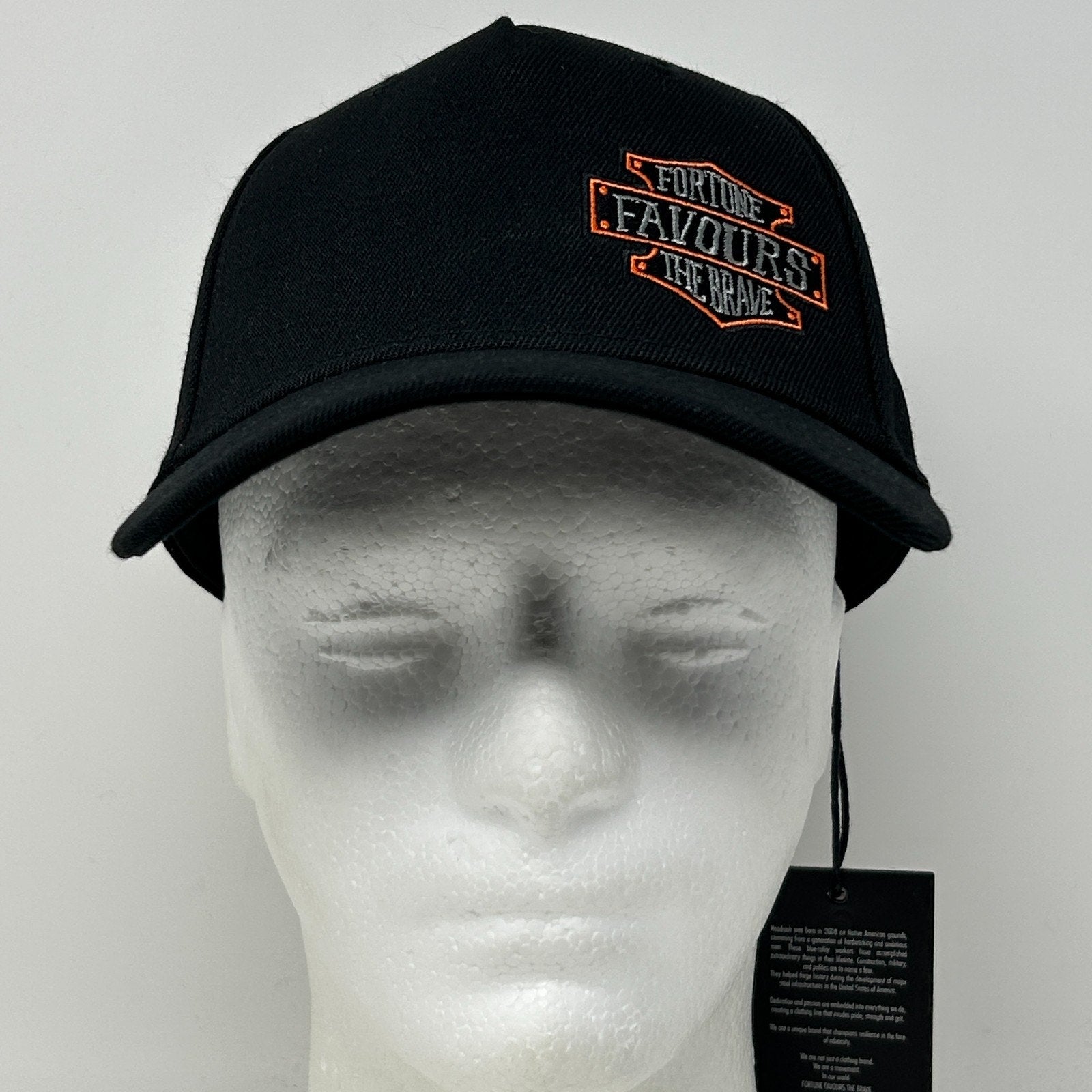 Headrush Brand Fortune Favors the Brave Hat Baseball Cap MMA Snapback Black - Neon Vintage