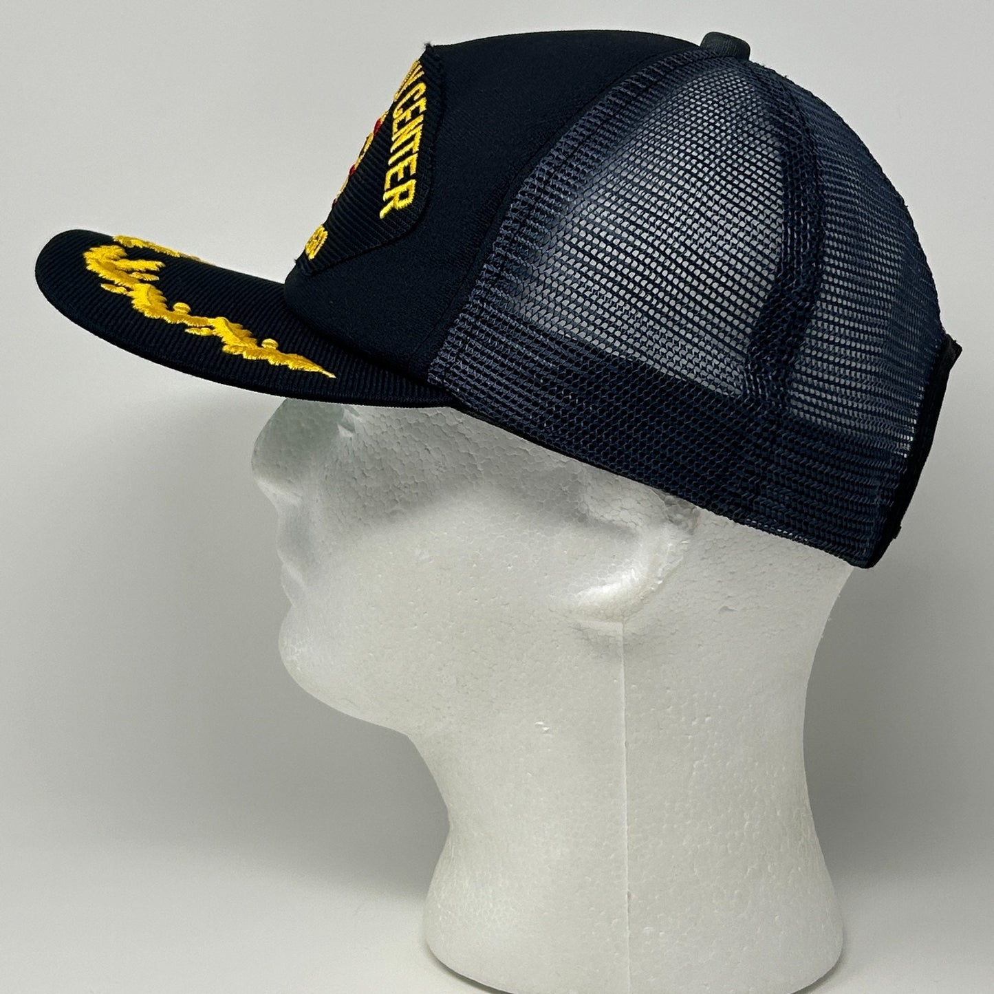 Vintage 80s Naval Supply Center San Diego Trucker Hat Cap US Navy Snapback Blue