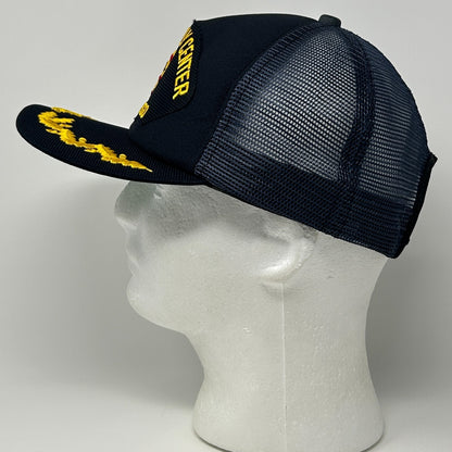 Vintage 80s Naval Supply Center San Diego Trucker Hat Cap US Navy Snapback Blue