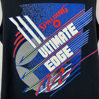 Spalding Ultimate Edge Vintage 80s Tank Top T Shirt Medium Tennis Mens Black
