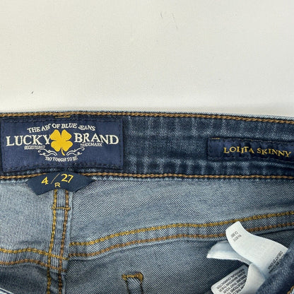 Lucky Brand Lolita 女式紧身牛仔裤 4/27 常规弹力低腰蓝色