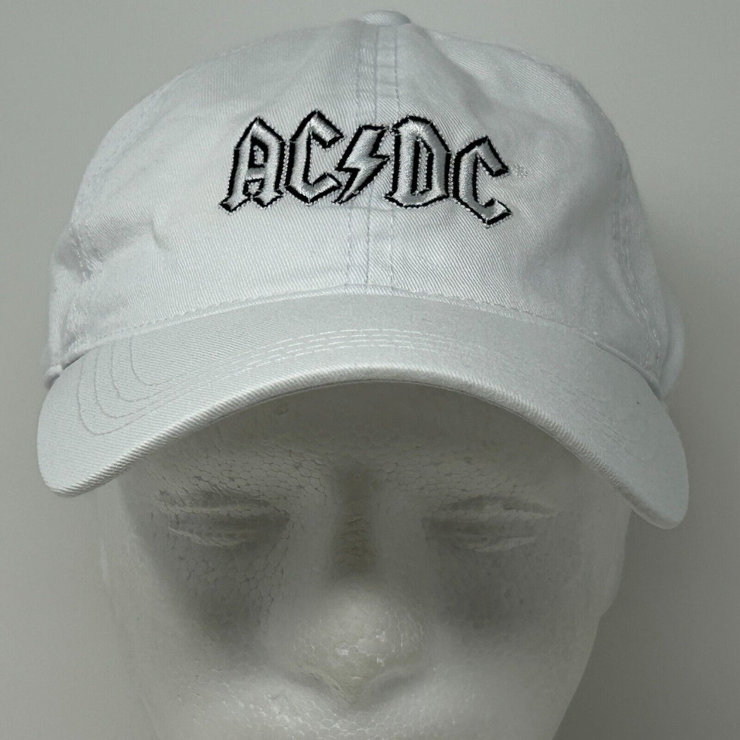 AC/DC 老爹帽 棒球帽 ACDC 摇滚乐队 六片式带帽 白色