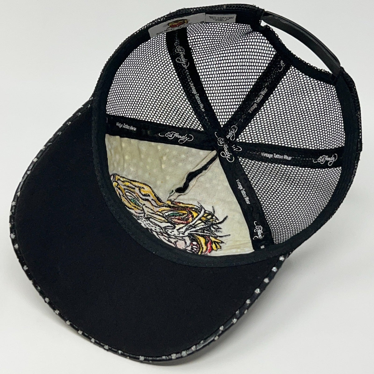 Ed Hardy Christian Audigier Tiger Rhinestone Trucker Snapback Baseball Hat Cap