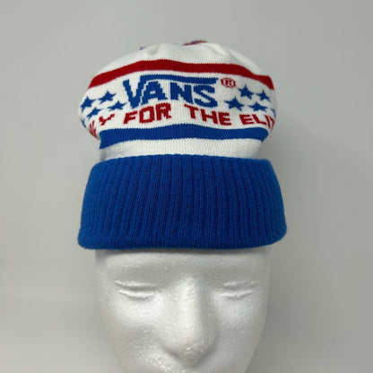 Vans Only For The Elite Cuffed Pom Pom Beanie Toque Winter Hat Skater White