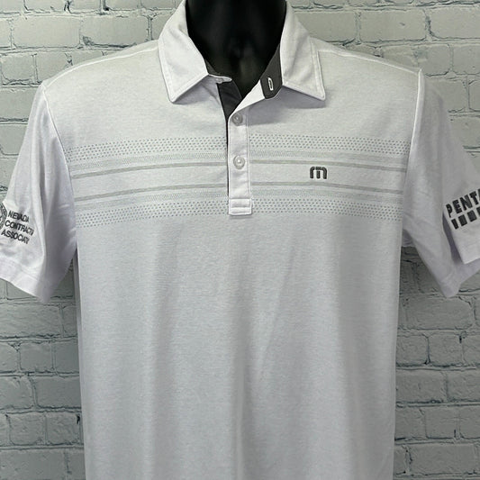 Travis Mathew Monterey Polo Shirt White Nevada Contractor Assoc PENTA M Medium