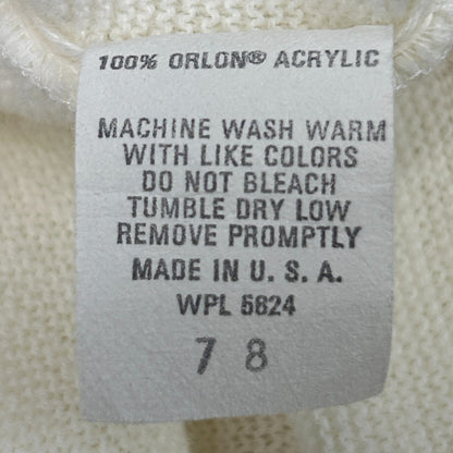 Vintage 70s 80s Kraft Foodservice Cardigan Sweater Food Service White L Large