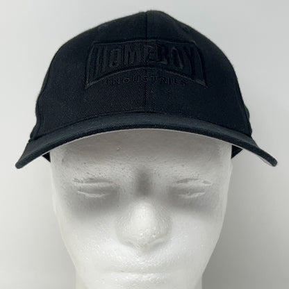 Homeboy Industries Hat Baseball Cap 6 Panel Black On Black FlexFit S-M