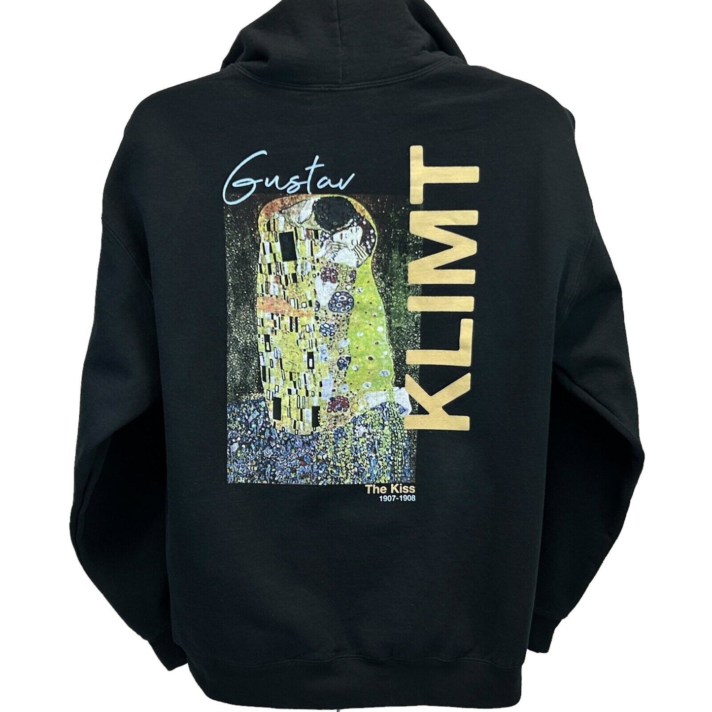 Sudadera con capucha con pintura artística de Gustav Klimt El beso para hombre, color negro