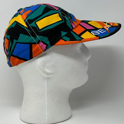 Vintage Beach Club Long Bill Dad Hat Cap Flex Fitted M-L Green 80s Tropical