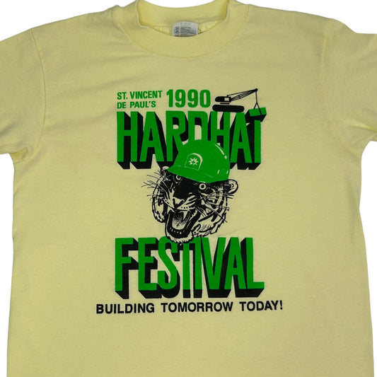 Vintage 90s Vincent De Pauls Festival T Shirt Youth Medium 10-12 Kids USA Yellow - Neon Vintage