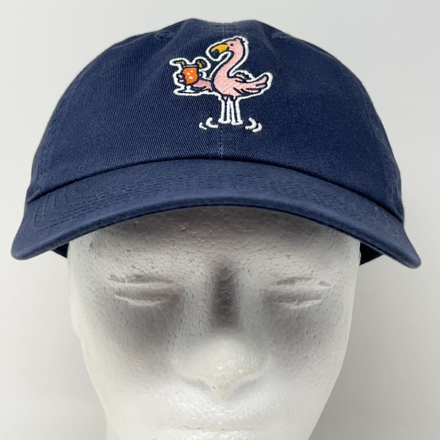 Life Is Good Pink Flamingo Cocktail Dad Hat Baseball Cap 6 Panel Strapback Blue