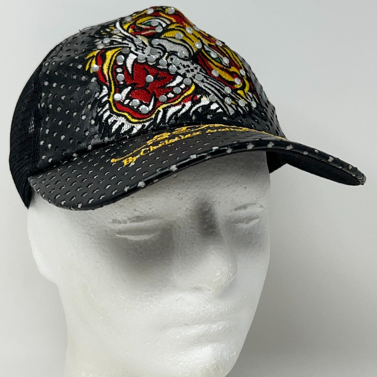Ed Hardy Christian Audigier Tiger Rhinestone Trucker Snapback Baseball Hat Cap