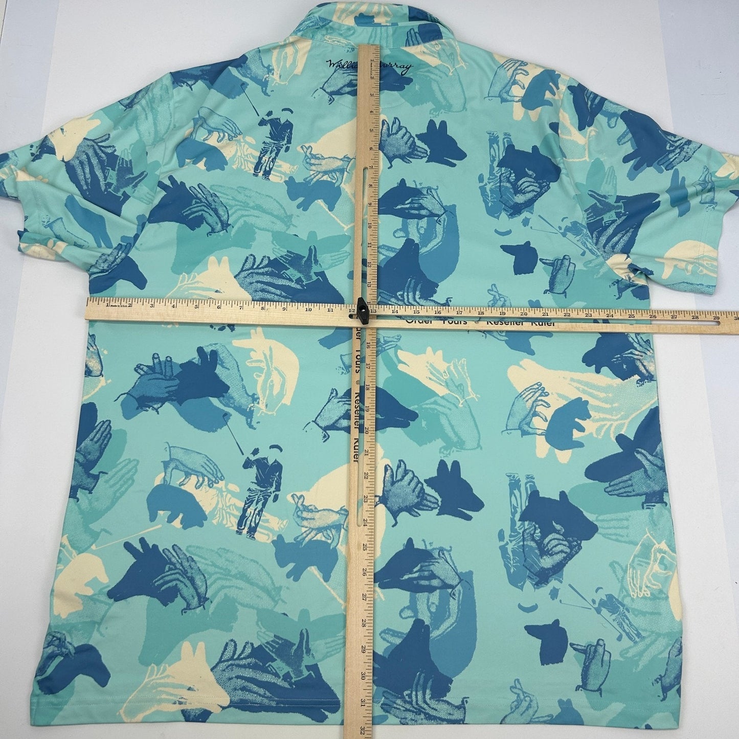 William Murray Happy Hands Polo Shirt Golf Golfing Golfer Bill Blue XXL 2XL