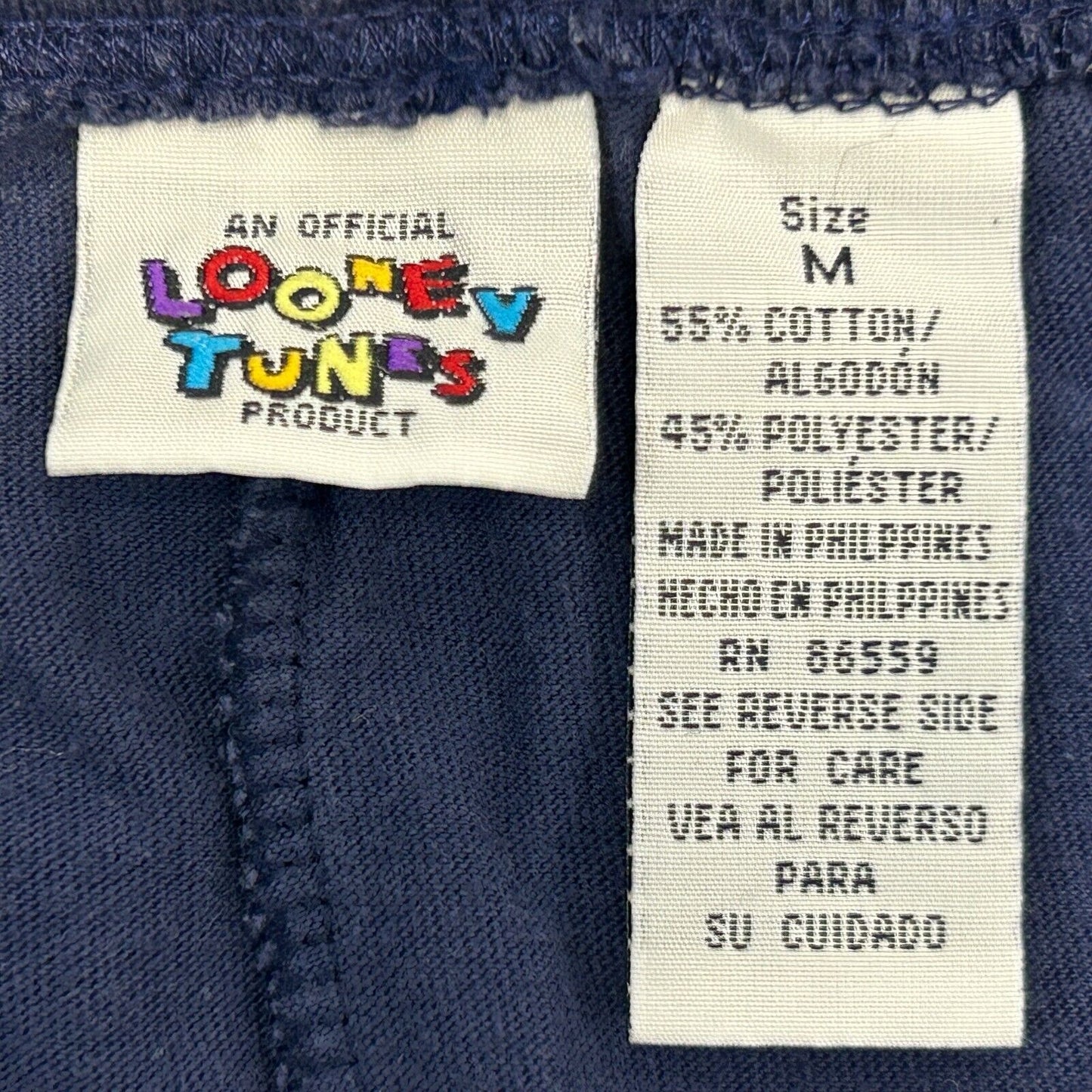 Tweety Bird 美国复古女式短裤 中号 90 年代 Looney Tunes 爱国奥运会 蓝色